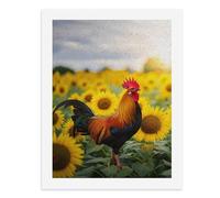 Paint by Numbers A Colorful Rooster Stands Amidst A Field of Sunflowers Digital Painting Kit for Adults Create Your Own Magical Scene Art Supplies Unframed 40x50CM