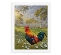 Paint by Numbers A Colorful Rooster Stands Amidst A Vibrant Meadow Digital Painting Kit for Adults Create Your Own Magical Scene Art Supplies Unframed 40x50CM