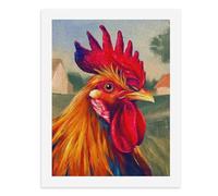 Paint by Numbers A Colorful Rooster Stands Proudly in The Countryside Digital Painting Kit for Adults Create Your Own Magical Scene Art Supplies Unframed 40x50CM