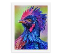 Paint by Numbers A Colorful Rooster with Vibrant Blue Feathers Digital Painting Kit for Adults Create Your Own Magical Scene Art Supplies Unframed 40x50CM