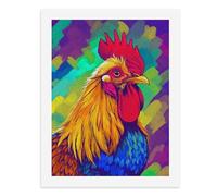 Paint by Numbers A Colorful Rooster with Vibrant Feathers Digital Painting Kit for Adults Create Your Own Magical Scene Art Supplies Unframed 40x50CM