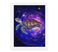 Paint by Numbers A Colorful Sea Turtle Floating in Space Digital Painting Kit for Adults Create Your Own Magical Scene Art Supplies Unframed 40x50CM