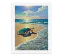 Paint by Numbers A Colorful Sea Turtle on The Beach Digital Painting Kit for Adults Create Your Own Magical Scene Art Supplies Unframed 40x50CM