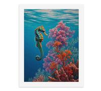 Paint by Numbers A Colorful Seahorse Swims Near Vibrant Coral Reefs Digital Painting Kit for Adults Create Your Own Magical Scene Art Supplies Unframed 40x50CM