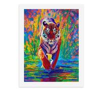 Paint by Numbers A Colorful Tiger Walking Through Vibrant Water Digital Painting Kit for Adults Create Your Own Magical Scene Art Supplies Unframed 40x50CM