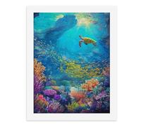 Paint by Numbers A Colorful Underwater Scene with Vibrant Coral Reefs and Swimming Fish Digital Painting Kit for Adults Create Your Own Magical Scene Art Supplies Unframed 40x50CM