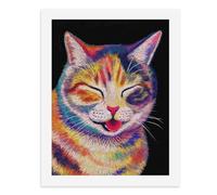 Paint by Numbers A Colorful Vibrant Cat with Its Tongue Out Digital Painting Kit for Adults Create Your Own Magical Scene Art Supplies Unframed 40x50CM