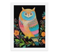 Paint by Numbers A Colorful Vibrant Owl Perched Among Flowers Digital Painting Kit for Adults Create Your Own Magical Scene Art Supplies Unframed 40x50CM