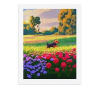 Paint by Numbers A Colorful Yorkshire Terrier in A Vibrant Field Digital Painting Kit for Adults Create Your Own Magical Scene Art Supplies Unframed 40x50CM