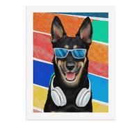 Paint by Numbers A Cool German Shepherd with Headphones Around Its Neck Digital Painting Kit for Adults Create Your Own Magical Scene Art Supplies Unframed 40x50CM