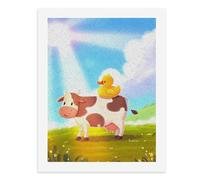 Paint by Numbers A Cow with A Rubber Duck on Its Back in A Sunny Field Digital Painting Kit for Adults Create Your Own Magical Scene Art Supplies Unframed 40x50CM