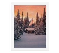 Paint by Numbers A Cozy Cabin in Snowy Woods with Smoke Rising from Its Chimney Digital Painting Kit for Adults Create Your Own Magical Scene Art Supplies Unframed 40x50CM