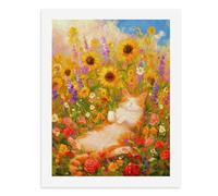 Paint by Numbers A Cozy Cat Nestled Among Vibrant Flowers Digital Painting Kit for Adults Create Your Own Magical Scene Art Supplies Unframed 40x50CM