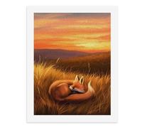 Paint by Numbers A Cozy Fox Curled Up in The Grass at Sunset Digital Painting Kit for Adults Create Your Own Magical Scene Art Supplies Unframed 40x50CM