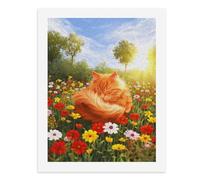 Paint by Numbers A Cozy Orange Cat Nestled Among Colorful Flowers Digital Painting Kit for Adults Create Your Own Magical Scene Art Supplies Unframed 40x50CM