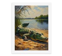 Paint by Numbers A Crocodile Resting by The Riverbank Digital Painting Kit for Adults Create Your Own Magical Scene Art Supplies Unframed 40x50CM
