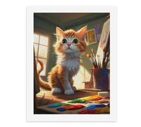 Paint by Numbers A Curious Kitten in an Artist's Studio Digital Painting Kit for Adults Create Your Own Magical Scene Art Supplies Unframed 40x50CM