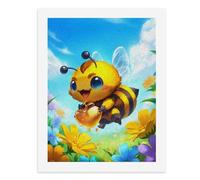 Paint by Numbers A Cute Bee Flying Among Colorful Flowers Digital Painting Kit for Adults Create Your Own Magical Scene Art Supplies Unframed 40x50CM