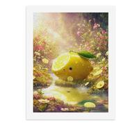 Paint by Numbers A Cute Lemon Amidst Colorful Flowers and A Stream Digital Painting Kit for Adults Create Your Own Magical Scene Art Supplies Unframed 40x50CM