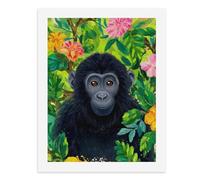Paint by Numbers A Cute Monkey Surrounded by Colorful Flowers Digital Painting Kit for Adults Create Your Own Magical Scene Art Supplies Unframed 40x50CM