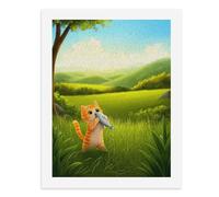 Paint by Numbers A Cute Orange Cat Holding A Fish in Its Mouth Digital Painting Kit for Adults Create Your Own Magical Scene Art Supplies Unframed 40x50CM