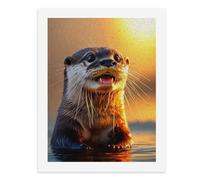 Paint by Numbers A Cute Otter in The Water Digital Painting Kit for Adults Create Your Own Magical Scene Art Supplies Unframed 40x50CM
