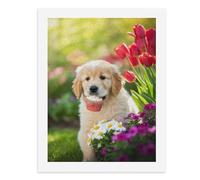 Paint by Numbers A Cute Puppy Holding A Cupcake in Its Mouth Digital Painting Kit for Adults Create Your Own Magical Scene Art Supplies Unframed 40x50CM