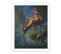 Paint by Numbers A Deer Drinking by The Water Digital Painting Kit for Adults Create Your Own Magical Scene Art Supplies Unframed 40x50CM