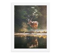 Paint by Numbers A Deer Standing by The Water Digital Painting Kit for Adults Create Your Own Magical Scene Art Supplies Unframed 40x50CM