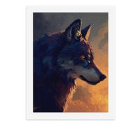 Paint by Numbers A Fiery Wolf in Profile Digital Painting Kit for Adults Create Your Own Magical Scene Art Supplies Unframed 40x50CM