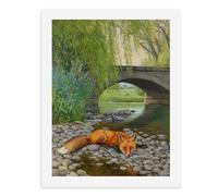 Paint by Numbers A Fox Rests by The River Under A Willow Tree Digital Painting Kit for Adults Create Your Own Magical Scene Art Supplies Unframed 40x50CM