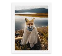 Paint by Numbers A Fox Wrapped in A Blanket by The Water Digital Painting Kit for Adults Create Your Own Magical Scene Art Supplies Unframed 40x50CM