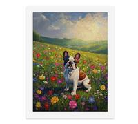 Paint by Numbers A French Bulldog in A Field of Colorful Flowers Digital Painting Kit for Adults Create Your Own Magical Scene Art Supplies Unframed 40x50CM