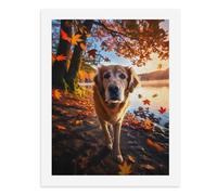 Paint by Numbers A Golden Retriever by The Autumn Lake Digital Painting Kit for Adults Create Your Own Magical Scene Art Supplies Unframed 40x50CM