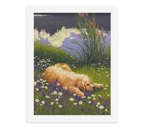 Paint by Numbers A Golden Retriever Lying Among Flowers by The Lake Digital Painting Kit for Adults Create Your Own Magical Scene Art Supplies Unframed 40x50CM