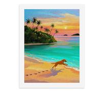 Paint by Numbers A Golden Retriever Playing on The Beach at Sunset Digital Painting Kit for Adults Create Your Own Magical Scene Art Supplies Unframed 40x50CM