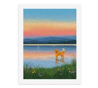 Paint by Numbers A Golden Retriever Standing in The Lake Digital Painting Kit for Adults Create Your Own Magical Scene Art Supplies Unframed 40x50CM