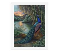 Paint by Numbers A Peacock Beside The River Digital Painting Kit for Adults Create Your Own Magical Scene Art Supplies Unframed 40x50CM