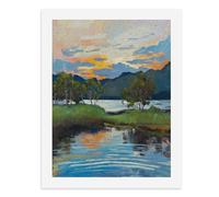 Paint by Numbers A Serene Landscape with A Tranquil River Reflecting The Vibrant Sunset Digital Painting Kit for Adults Create Your Own Magical Scene Art Supplies Unframed 40x50CM