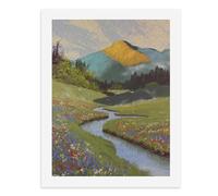 Paint by Numbers A Winding Stream Flows Through A Vibrant Meadow Filled with Colorful Wildflowers Digital Painting Kit for Adults Create Your Own Magical Scene Art Supplies Unframed 40x50CM