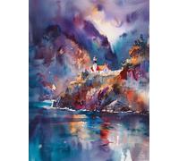 Paint by Numbers Abstract House Painting by Numbers for Adults with Frame, Paint by Number for Children Beginners, DIY Acrylic Pigment Drawing Paintwork Arts and Crafts for Room Decor 100x150cm J8-200