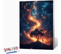 Paint by Numbers Abstract, Painting by Numbers for Adults Landscape, DIY Hand Painted Oil Painting Kit with 3 - Brushes and Acrylic Paint, Canvas Kits for Gifts Decor, Without Frame 24"x32" -WX251071