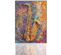 Paint by Numbers Abstract, Saxophone Paint by Numbers for Adults, Paint by Numbers Painting Kit with Paint Brushes, Hobbies for Adults Women Crafts, Acrylic Paint Kits for Wall Decor 16x20inch XX-W