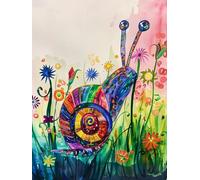 Paint by Numbers Abstract Snail Painting by Numbers for Adults with Frame, Paint by Number for Children Beginners, DIY Acrylic Pigment Drawing Paintwork Arts and Crafts for Room Decor 80x110cm J8-356