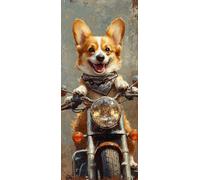 Paint by Numbers Adult Welsh Corgi 30 x 90 cm DIY Craft Set Adult Beginners Painting by Numbers Large XXL Motorcycle Hand Painted Oil Painting Kit, Hobbies Women Gifts Decor Decor, (No Frame) P0M-123