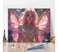 Paint by Numbers Adults Angel Paint by Numbers Kits Butterfly DIY Color Oil Painting Acrylic Paints with 3 - Brushes Without Frame, Paint-by-Numbers for Gifts Christmas Decorations 50X65cm Y5-397