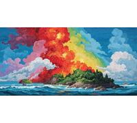 Paint by Numbers Adults Colorful Painting by Numbers for Adults Landscape 20x40inch, DIY Color Oil Paintings Beginners Kit mit 3 Paintbrushes and Acrylic Paints, Home Room Wall Decor Gifts,-fu617u