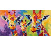 Paint by Numbers Adults Giraffe Painting by Numbers for Adults Colorful 24x48inch, DIY Color Oil Paintings Beginners Kit mit 3 Paintbrushes and Acrylic Paints, Home Room Wall Decor Gifts,-fu385u