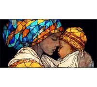 Paint by Numbers Adults Religion Painting by Numbers for Adults Mother and Child 28x48inch, DIY Oil Paintings Beginners Kit mit 3 Paintbrushes and Acrylic Paints, Home Room Wall Decor Gifts, fu181u