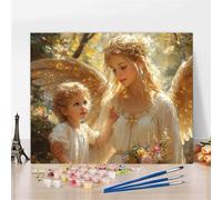 Paint by Numbers Angel Painting by Numbers for Adults Child Canvas Oil Painting Kit for Kids or Beginner with Paint Brushes Acrylic Pigment 30X40cm Without Frame, Halloween Decorations, Gifts Y5-342